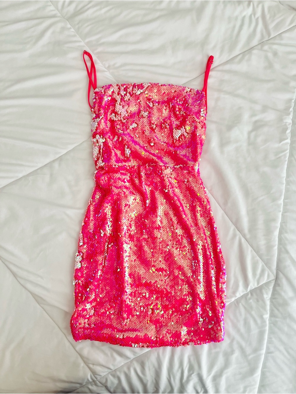 Lucy In the Sky pink sequin mini dress